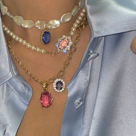 Korean Charms Rainbow Crystal Necklace For Women Metal Vintage Y2K Choker Necklace Gossip Girls 90s Style Aesthetics Friends _ - AliExpress Mobile Estilo Gossip Girl, Stationary Accessories, Gossip Girls, Gem Crafts, Dangle Necklaces, Rainbow Crystal, Colored Gems, Inspired Jewelry, Gossip Girl