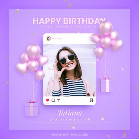 Facebook Happy Birthday Post, Social Media Birthday Post, Happy Birthday Social Media Design, Creative Birthday Poster Design, Birthday Design Template, Happy Birthday Social Media Post, Birthday Social Media Design, Birthday Ads Design, Birthday Post Template