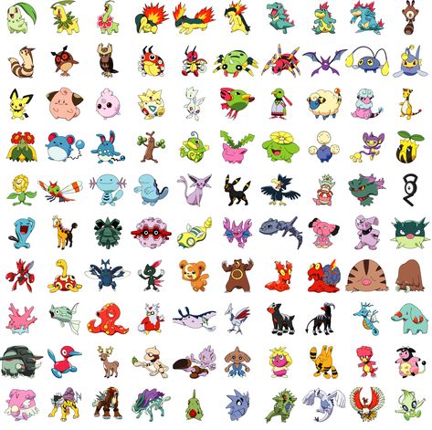 Pokemon Elements, Gen 2 Pokemon, Pokemon References, Pokemon Species, Monster Drawings, Pokemon Silver, Pokemon Names, Pokemon Poster, Gold Pokemon