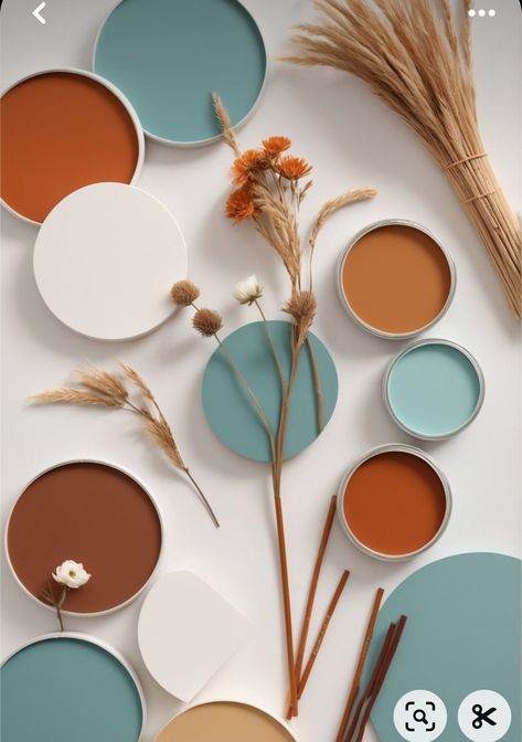 Teal And Rust Living Room Decor, Rust Color Palette, Rust Color Schemes, Terracotta Interior Design, Turquoise And Rust, House Colour, Turquoise Color Palette, Teal Bedroom, Bedroom Colour Palette