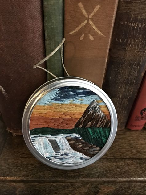 Waterfall Embroidery, Embroidery Simple, Mini Waterfall, Ball Jar, Ball Jars, Embroidery Ideas, Fun Ideas, Natural Wonders, Hand Embroidery