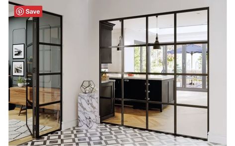 Sliding Doors Internal, Glass Partition Wall, Internal Glass Doors, Internal Sliding Doors, Open Plan Kitchen Living Room, Roller Doors, Glass Partition, Sliding Doors Interior, Room Partition