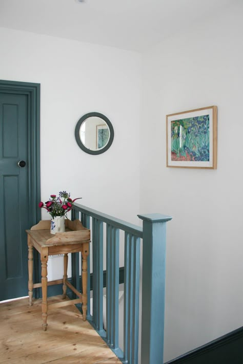 floors Paid Collaboration, Inchyra Blue, Hallway Colours, Choosing Paint Colours, Light Blue Walls, Colour Hallway, 1930s House, Local Heroes, Entrance Modern