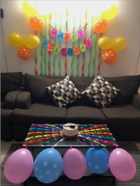 Birthday Decorations Ideas, Easy Room Makeover, Cheap Birthday Decorations, Decor For Birthday, Room Makeover Ideas, Surprise Birthday Decorations, Birthday Room, Birthday Decorations At Home, Simple Birthday Party