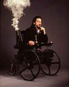 Dr. Loveless' steam-powered wheel chair. Wild Wild West movie. Steampunk Movies, Moda Steampunk, Mode Steampunk, Kenneth Branagh, Wilde Westen, Wild Wild West, Neo Victorian, Jules Verne, Steampunk Clothing