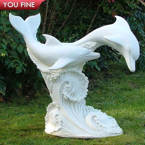 Dolphin Decor, Backyard Water Feature, Garden Sculptures, Water Fountains Outdoor, Large Garden, Lawn Ornaments, Fountains Outdoor, Marble Statues, Sculpture Clay