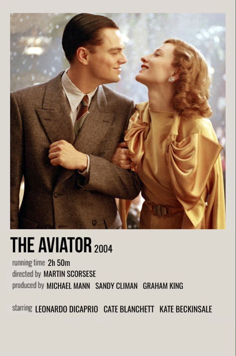 minimal polaroid movie poster for the aviator The Aviator Poster, The Aviator Movie, Aviator Movie, Minimalistic Polaroid Poster, John C Reilly, Leonardo Dicaprio Movies, Film Recommendations, Movie Hacks, Film Posters Minimalist