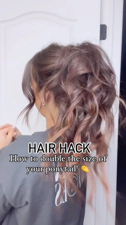 Hair hack 🫶 One way to add volume to your ponytail! #hairtricks #hairhacks #hairpost #ponytail Long Hair Updo Ponytail, Voluminous Hair Ponytail, High Pony Volume Hack, High Ponytail Tips, Easy Long Hair Work Hairstyles, Dirty Hair Ponytail, Ponytails With Extensions, More Volume Ponytail, Hair Styles For Long Hair Ponytail