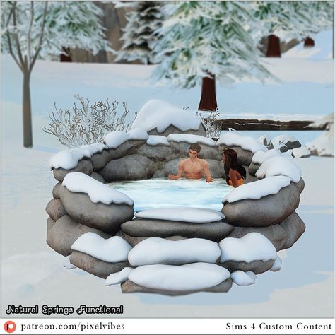 Sims 4 Hot Springs, Pond Decorations, Build Buy Cc, Sims 4 Tsr, Natural Hot Springs, Sims 4 Cc Shoes, The Sims 4 Packs, Free Sims 4, Cc Sims4