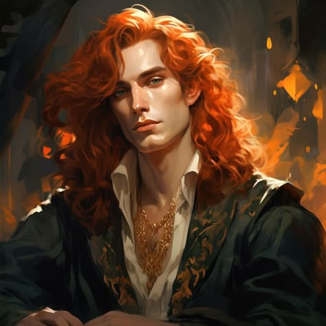 Redhead Characters, Male Elf, Red Hair Men, Character Inspiration Male, Roleplay Characters, Ginger Men, Long Red Hair, Fantasy Male, Character Design Male