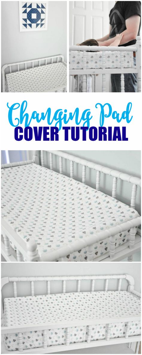 Simple changing pad cover tutorial. Great way to customize baby's nursery with this easy to follow changing pad tutorial. Great sewing tutorial! Changing Pad Cover Diy, Changing Pad Cover Pattern, Changing Pad Pattern, Nursery Diy Projects, Diy Crib, Easy Baby Blanket, Changing Table Pad, Baby Changing Pad