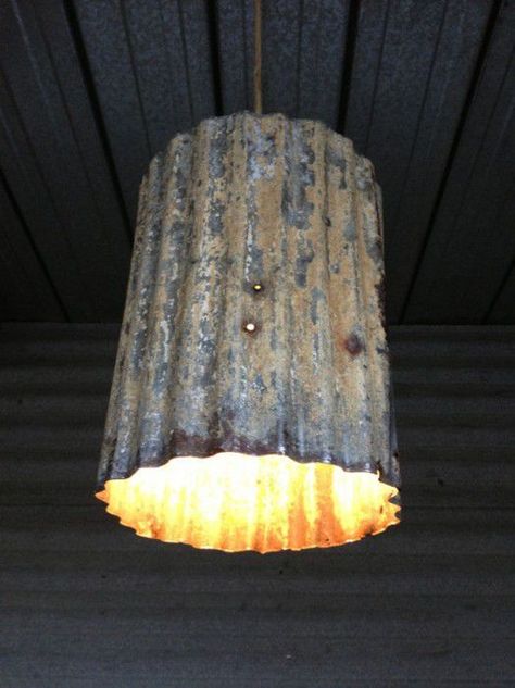 Tin Light Fixture Rustic, Diy Tin Light Fixture, Handmade Lamps Diy How To Make, Barn Lighting Interior, Rustic Lighting Ideas, Diy Lamp Ideas, Industrial Design Ideas, Industrial Lamp Design, Rustic Lights