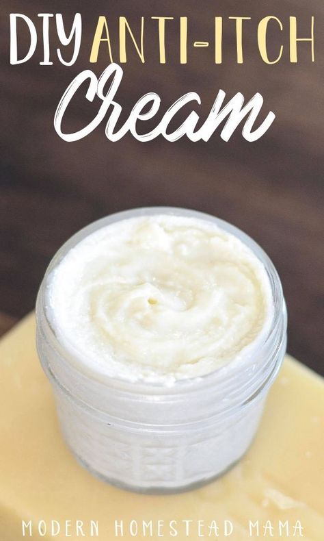 Homemade Anti-Itch Cream Recipe | Modern Homestead Mama | Learn how to make an anti-itch cream for bug bites, dry skin, and skin irritations. #diy #homemade #homesteading #healingherbs #herbalism #modernhomesteadmama Modern Homestead, Diy Dry Shampoo, Anti Itch Cream, Homemade Lip Balm, Anti Itch, Baking Soda Shampoo, Homemade Diy, Bug Bites, Hair Food