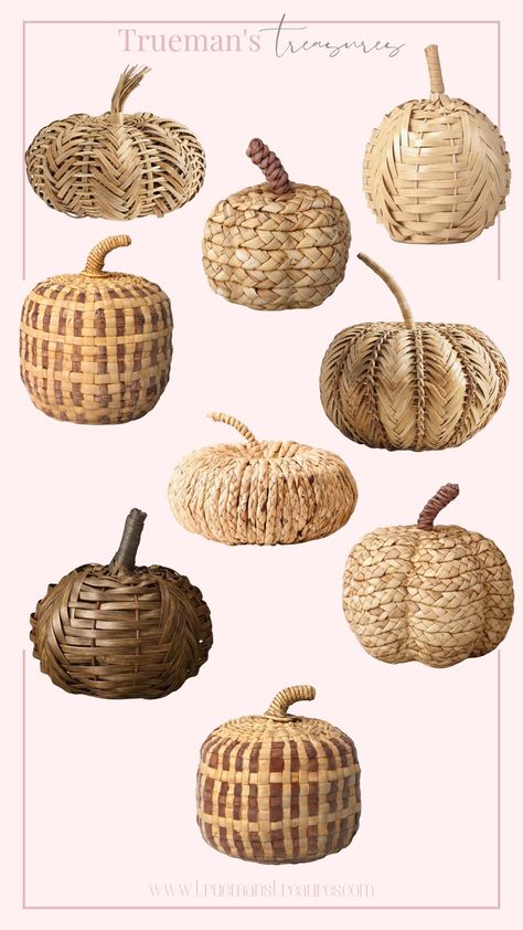 Woven and Rattan pumpkins perfect to add some texture in your fall decor All the woven and Rattan Pumpkins Follow me in the @LTK shopping app to shop this post and get my exclusive app-only-content! #liketkit #LTKSeasonal #LTKhome #LTKstyletip @shop.ltk Pumpkins Designs, Rattan Pumpkins, Diy Pumpkins, Fall Decor Inspiration, Corn Husk, Velvet Pumpkins, Diy Pumpkin, Pumpkin Design, Shopping App