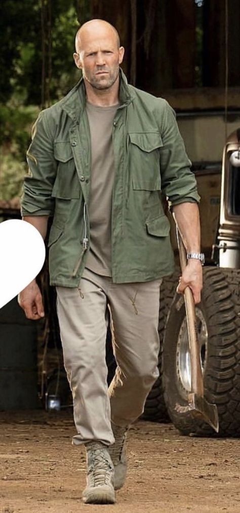 M65 Field Jacket Outfit, Bald Men Fashion, Fast And Furious Hobbs, Field Jacket Outfit, Men Fashion Tips, Deckard Shaw, M65 Jacket, Bald Men Style, M65 Field Jacket