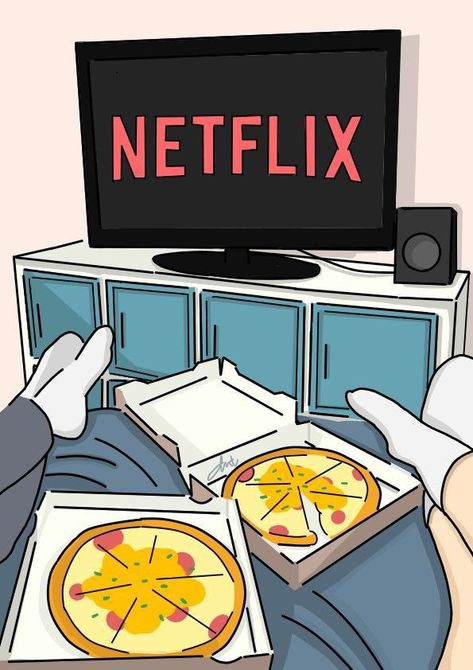 Netflix Illustration, Couple Movie, Pizza Wallpaper, Aesthetic Profile Picture Cartoon Soft, Cinema Design, Movie Snacks, Shadow Video, Movie Time, Cute Couple Cartoon