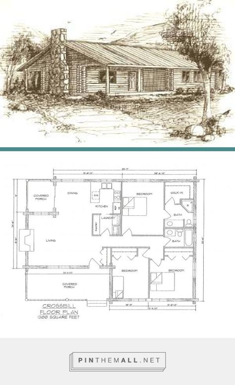 Cabin Designs Plans Open Floor, One Level Cabin, Log Cabin House, Log Cabin House Plans, Log Cabin Plans, Log Cabin Floor Plans, Small Cabin Plans, Cabin Floor Plans, Cabin House Plans