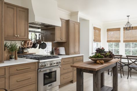 Light stained kitchen cabinets by Dura Supreme.Dura Supreme Cabinetry shown in the Arcadia Inset door style with the "Sesame" stain on Red Oak. Design by Stephanie Frees of Plain & Posh Distinctive Cabinet Designs, Illinois. Photography by Picture Perfect   House Mirrored Cabinet Doors, Shiplap Kitchen, Classic Cabinets, Shiplap Wood, Classic Cabinet, Kitchen Drawing, Loft Kitchen, Mirror Backsplash, Traditional Kitchen Design