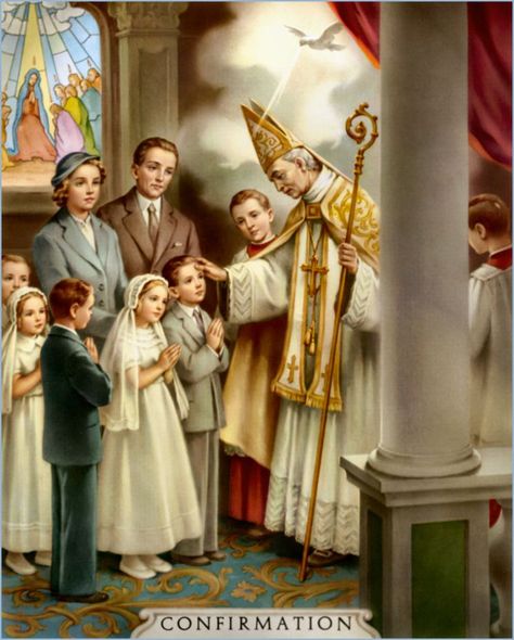 the main concept of the sacrament of confirmation is to receive the gift of the holy spirit 7 Sacraments, Seven Sacraments, Catholic Sacraments, Catholic Confirmation, Religious Pictures, Catholic Family, Jesus And Mary Pictures, Catholic Images, Catholic Priest