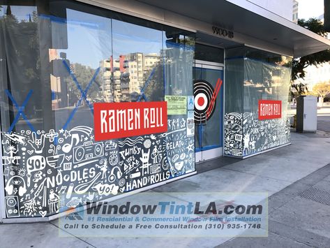 Window Graphic Design Store Fronts, Glass Sticker Design, Restaurant Window, Window Graphic, Window Signage, Window Mural, Graphic Design Interior, Shop Window Stickers, Storefront Design