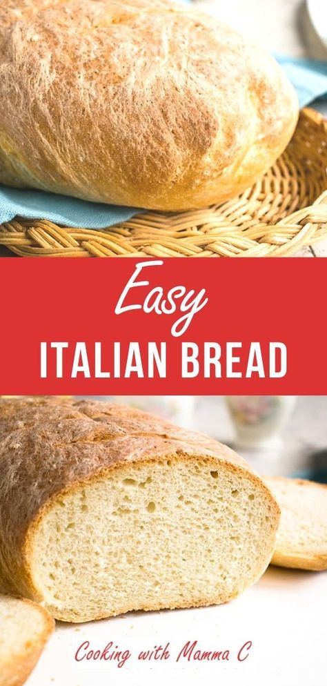 Cheese Bread Loaf, Easy Bread Rolls, Crusty Italian Bread Recipe, Make Bread Crumbs, Homemade Italian Bread, Easy White Bread, Bread Breakfast Ideas, Italian Bread Recipe, Italian Flatbread