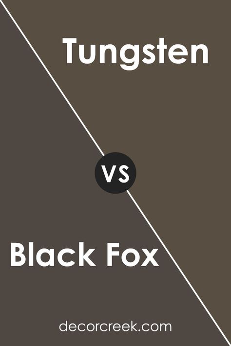 Black Fox SW 7020 by Sherwin Williams vs Tungsten SW 9515 by Sherwin Williams Tungsten Sherwin Williams, Brown Grey Paint, Brown Paint Colors, William Black, Black Fox, Sherwin Williams Paint Colors, Dark Walls, Brown Paint, Cool Undertones