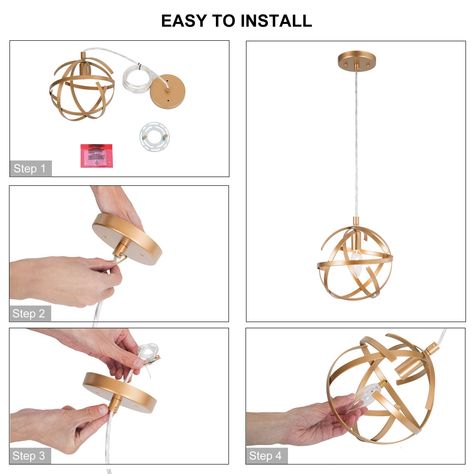 Modern Geometric 1-light Antique Gold Globe Pendant for Kitchen Island - D8"x H8" - Bed Bath & Beyond - 34198418 Kitchen Lights Over Island, Lights Over Island, Lights For Dining Room, Gold Globe, Bath Lighting, Kitchen Pendant, Island Pendant Lights, Kitchen Lights, Kitchen Island Lighting Pendant