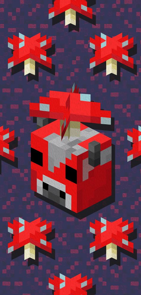 Mushroom Cow Wallpaper, Mooshroom Art Minecraft, Mooshroom Art, Mushroom Cow Minecraft, It Iphone Wallpaper, Mooshroom Cow, Minecraft Mooshroom, Mushroom Cow, Server Icon