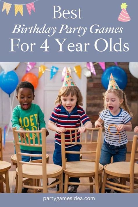 Looking to throw an unforgettable birthday party for your little one? Here are some fun and engaging games perfect for 4-year-olds that will keep them entertained and smiling all day long! 🥳🎈 Five Year Old Birthday Party Activities, Party Games 5 Year, Four Year Old Birthday Party Activities, 4 Year Birthday Party Games, 4th Birthday Activities, Games For Four Year Olds, 4 Year Birthday Party Ideas Boy, Toddler Birthday Party Games, Toddler Birthday Games