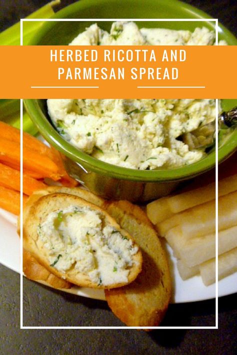 Riccota Cheese Recipes, Ricotta Spread, Herbed Ricotta, Ricotta Cheese Recipes, Crostini Appetizers, Ricotta Recipes, Cold Appetizers, Spread Recipes, Recipes From Heaven