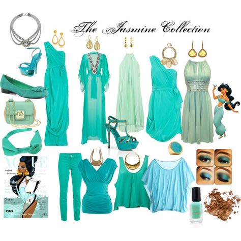 The Princess Jasmine Collection Jasmine Bounding Outfits, Jasmine Aesthetic Outfit, Jasmine Inspired Dress, Princess Jasmine Disneybound, Princess Jasmine Outfit Ideas, Princess Jasmine Inspired Outfit, Jasmine Outfit Ideas, Jasmine Inspired Outfits, Princess Jasmine Outfits