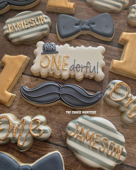 Nicole Flores on Instagram: “Someone turned 1 this weekend...isn’t that ONEderful?! #mronederful #mronederfulparty #imustacheyouaquestion #bowtie #mustache #one…” Mr Onederful Cookies, Isnt He Onederful Birthday, Mr One Derful 1st Birthdays, Mr Onederful Birthday Cake, Onederful Party, Mr Onederful Birthday, Onederful Birthday, Mr Onederful, Baby Birthday Decorations