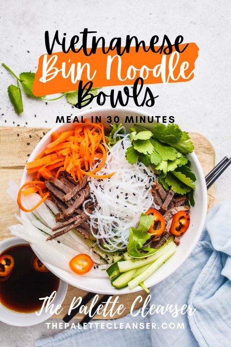 Bun Noodle Bowl, Bahn Mi Noodle Bowl, Bun Bowls Vietnamese Noodle, Shrimp Vietnamese Noodle Bowl, Vietnamese Chicken Noodle Bowl, Vietnamese Noodle Bowl Recipes, Vietnamese Bun Bowl, Vietnamese Noodle Bowl Sauce, Vermacheli Noodle Bowl