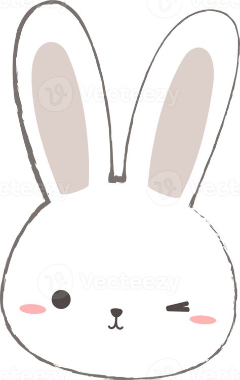 Rabbit Head Drawing, Bunny Eyes Drawing, Drawing Cute Rabbit, Bunny Head Drawing, Bunny With Hat Drawing, Rabbit Face Drawing, Bunny Face Drawing, Cute Bunny Faces To Draw, Cartoon Rabbit Cute