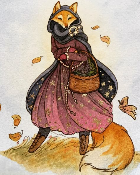 The Arctic Selkie — A little fox witch doodle that has been sitting on... Witch Character Art, Fox Witch, Cottage Witch, Art Cottage, Fox Art, My Desk, Anthropology, Whimsical Art, Creature Art