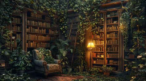 Enchanted Library Nook: A cozy armchair waits beside a warm lamp in an enchanted library brimming with greenery. #library #enchanted #armchair #books #plants #cozy #lamp #shelves #aiart #aiphoto #stockcake https://ayr.app/l/uqEm Cozy Lamp, Enchanted Library, Library Nook, Warm Lamp, Cozy Armchair, Scotland Edinburgh, Tablet Wallpaper, Study Skills, Enchanted Forest