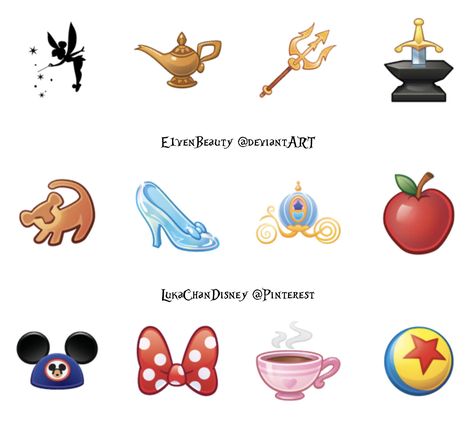 Disney Symbols, Aladdin Tattoo, Cinderella Tattoo, Charm Tattoo, Walt Disney Characters, Kawaii Disney, Disney Icons, Disney Emoji, Creepy Tattoos