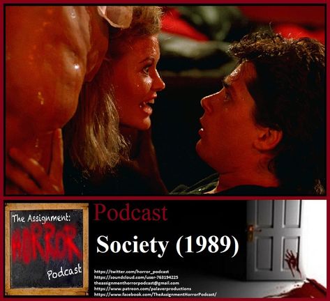 The crew looks at a cult horror film from the late 80s that's either pure genius or the kind of film Jason Gilbert would rip on for Fail-Flix. Yes, it's 1989's Society.  https://theassignmenthorrorpodcast.wordpress.com/2019/10/29/society-1989/ Society 1989 Horror, Society 1989, Movie 2024, Cult Horror, Late 80s, Epic Fails Funny, Horror Film, Epic Fails, Horror Films