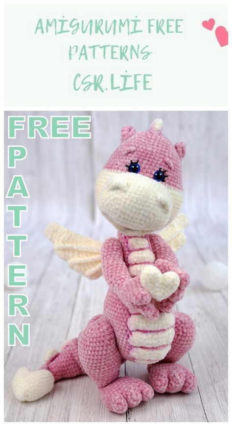 Crocheted Dragon, Crochet Dinosaurs, Crochet Dinosaur Patterns, Crochet Dragon Pattern, Awesome Crochet, Free Amigurumi Crochet Patterns, Crochet Toys Free, Eco Baby, Crochet Dinosaur