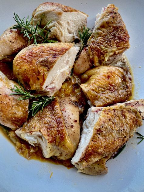 Brick Chicken Recipe, While Chicken Recipes, Chicken With Oranges, Brick Chicken, While Chicken, Good Roast, Pan Roasted Chicken, Chicken Lickin, Lamb Dinner