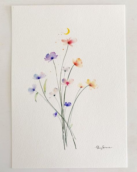 Shaz Serene®🌱 on Instagram: “: [SOLD] Joy is the simplest form of gratitude.” – Karl Barth ♥️ #thankful . . . . . . . . . . . . . . . . . . . . . . . . . . . . . . .…” Shaz Serene, Karl Barth, Sketchbook Illustration, Watercolor Sketchbook, Simplest Form, Watercolor Artist, Watercolor Flowers, Card Ideas, Mother’s Day