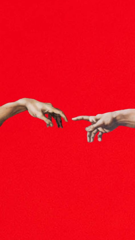 Hand Wallpaper, Gods Hand, Two Fingers, Red Background, Aesthetically Pleasing, Wall Painting, Red And Blue, Phone Wallpaper, Mood Board