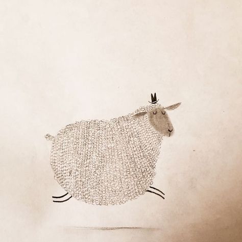 Sheep Illustration, Sheep Art, Oita, A Sheep, Arte Animal, The Sheep, Childrens Illustrations, Art And Illustration, Whimsical Art