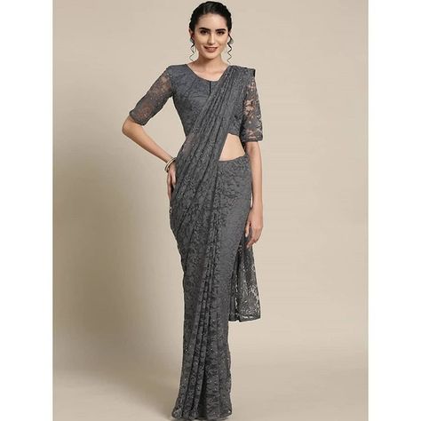 FOREIGN WARDROBE on Instagram: “Elegant Net Embroidered With Pearl Work Saree *Details:* Description: It has 1 Piece of Saree With Running Blouse Fabric: Saree and…” Grey Saree, Lace Saree, Net Blouses, Jamdani Saree, Embroidery Saree, Net Saree, Buy Sarees Online, Blouse Material, Saree Look