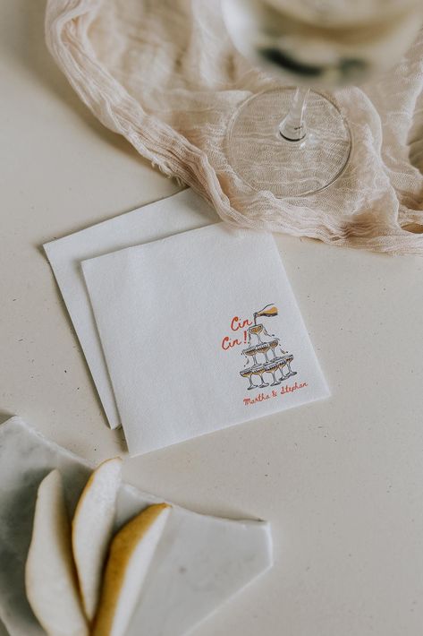 ✺  CUSTOM CIN CIN - ITALIAN WEDDING NAPKINS  ✺    Smooth texture with uncoined edges. Soft, three-ply paper. Available in packs of 50 and 100. Sustainable paper from FSC and SFI certified facilities. * K E E P S H O P P I N G *   * Shop our entire Bachelorette collection here: https://www.etsy.com/au/shop/thingsyoureallylike?ref=profile_header&section_id=35146885 * Q U I C K F A C T S * This design is a unique illustration that has been created in house. * Available in two sizes: Luncheon (6.5" Italian Wedding Florals, Italian Party Decor, Italian Summer Wedding, Thats Amore, Bridal Era, Cocktail Napkins Wedding, Vintage Italian Wedding, Bar Napkins, Italian Party