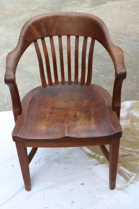 Refinish Wood Chairs, Wood Chair Makeover, Refinished Chairs, Refinish Wood Furniture, Painted Wooden Chairs, Painted Wood Chairs, Desk Chair Covers, Wood Office Chair, Old Wooden Chairs