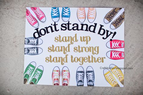 Craftibilities: OCTOBER Anti-Bullying Campaign - POSTER IDEAS Counseling Bulletin Boards, School Social Work, Campaign Posters, School Bulletin Boards, School Psychology, Poster Ideas, School Counselor, School Counseling, Bulletin Boards