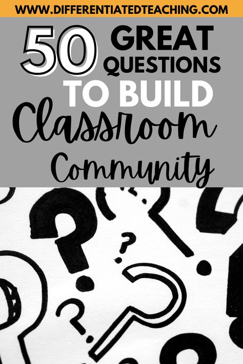 Create a vibrant classroom community with our 50+ discussion question ideas. Perfect for circle time or any community-building activity, these questions spark conversations and deepen student connections. Explore these prompts to nurture a positive classroom atmosphere.  #ClassroomCommunity #StudentDiscussions #CircleTimeQuestions #TeachingIdeas #HomeschoolingTips #EngagingEducation #ClassroomManagement Classroom Discussion Questions, Community Circle Questions Middle School, Community Circle Ideas, Classroom Connection Activities, Community Circle Questions, Community Circle Activities, Community Circles In The Classroom, Community Building Activities Classroom, Build Relationships With Students