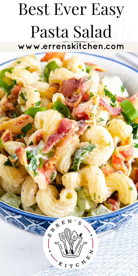 This recipe for simple Pasta Salad makes a quick and delicious lunch or is perfect for preparing ahead for picnics or barbecues. Winter Pasta Salad Recipes, Chicken Salad With Bacon, Creamy Brussels Sprouts, Sauteed Brussels Sprouts, Homemade Potato Salad, Christmas Pasta, Winter Pasta, Fall Pasta, Easy Summer Side Dishes