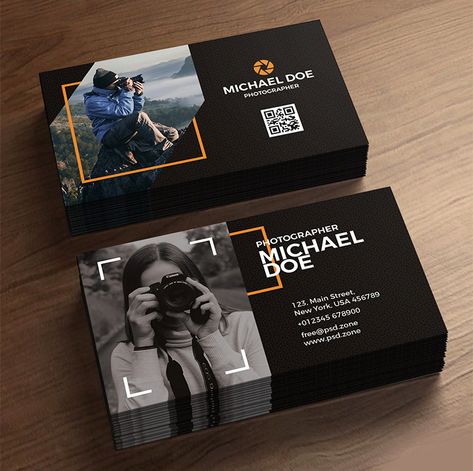 Freelance Business Card, Business Card Photographer, Maquillage Halloween Simple, Desain Merek, Business Cards Template, Photography Business Cards Template, Photographer Business Card Template, Business Cards Photography, Visit Card